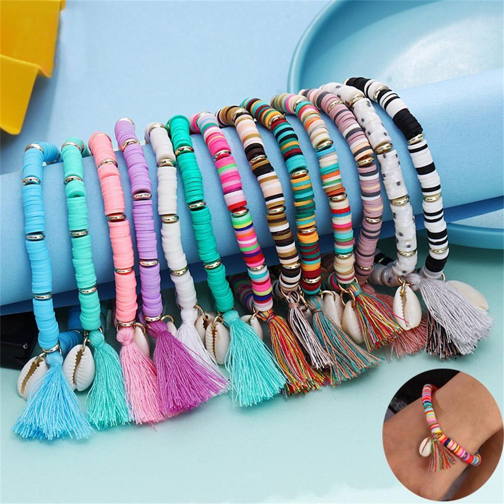 Vòng Tay Vỏ Sò Handmade Điều Chỉnh Được Có Tua Rua Phong Cách Bohemia