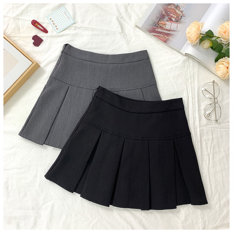 Chân váy SUXI dáng chữ A lưng cao phong cách Hàn Quốc thời trang mùa thu cho nữ