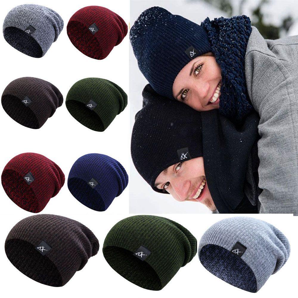 Mũ Beanie Dệt Kim Màu Trơn Dễ Thương Chất Lượng Cao Cho Nam Nữ