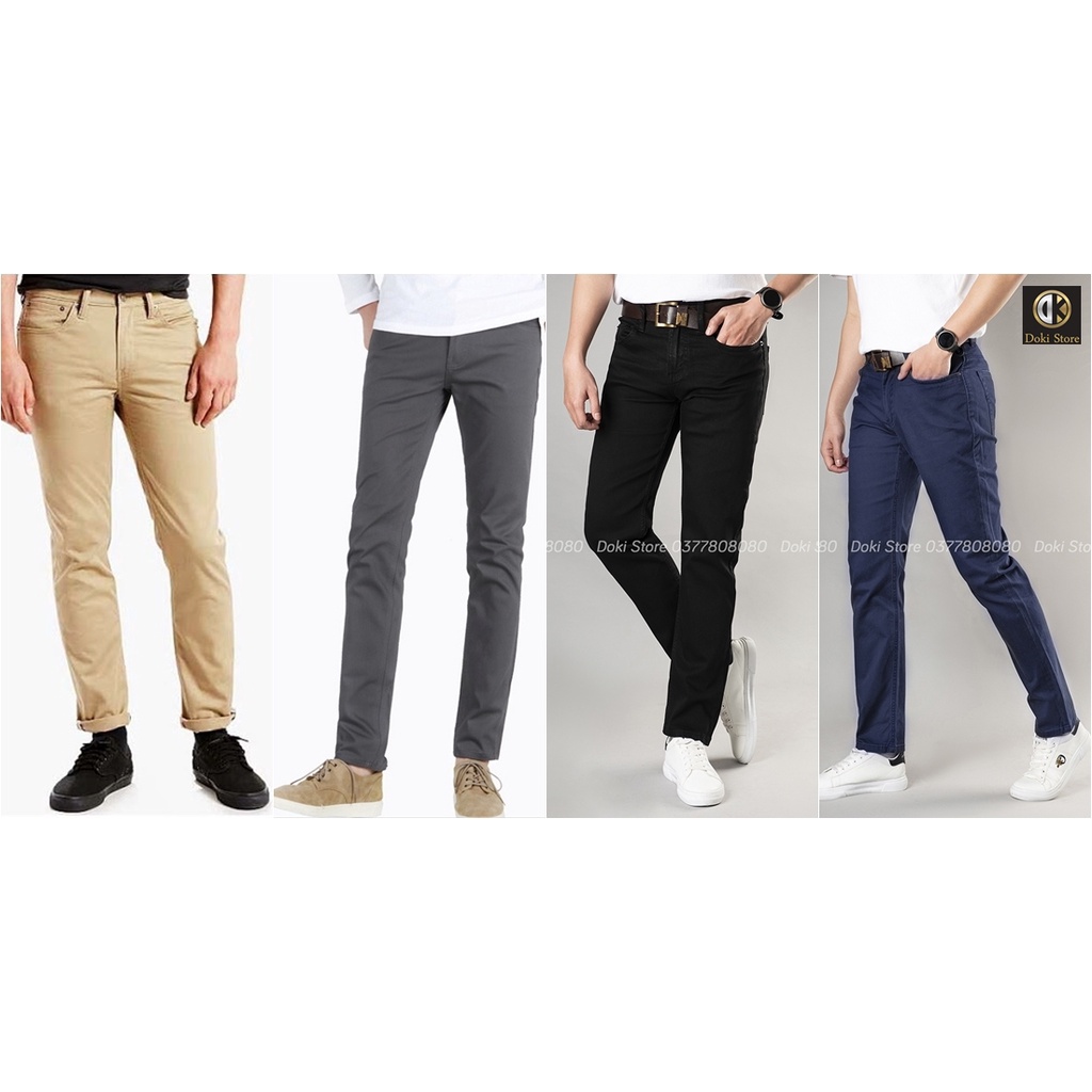 Quần KAKI Nam Cao Câp Màu Vàng Nhạt KA-14 Mẫu trơn, Dáng ôm đứng nhẹ, Chất vải co giãn, Lịch sự, Trẻ trung - DOKI