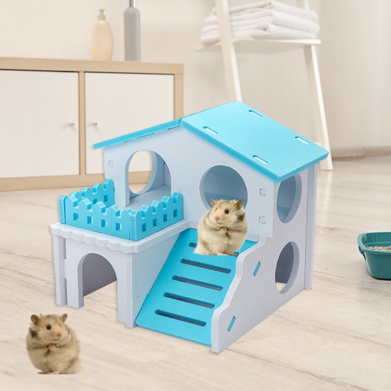 Nhà gỗ đồ chơi dễ lắp ráp dành cho chuột hamster