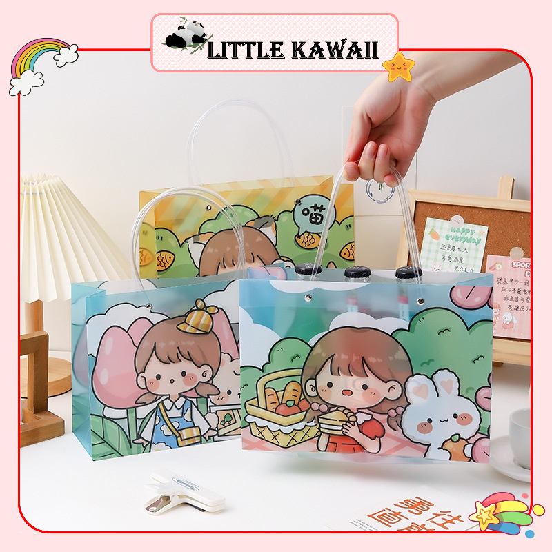 Túi nhựa đựng quà size 27x9x19cm mẫu bé gái cute