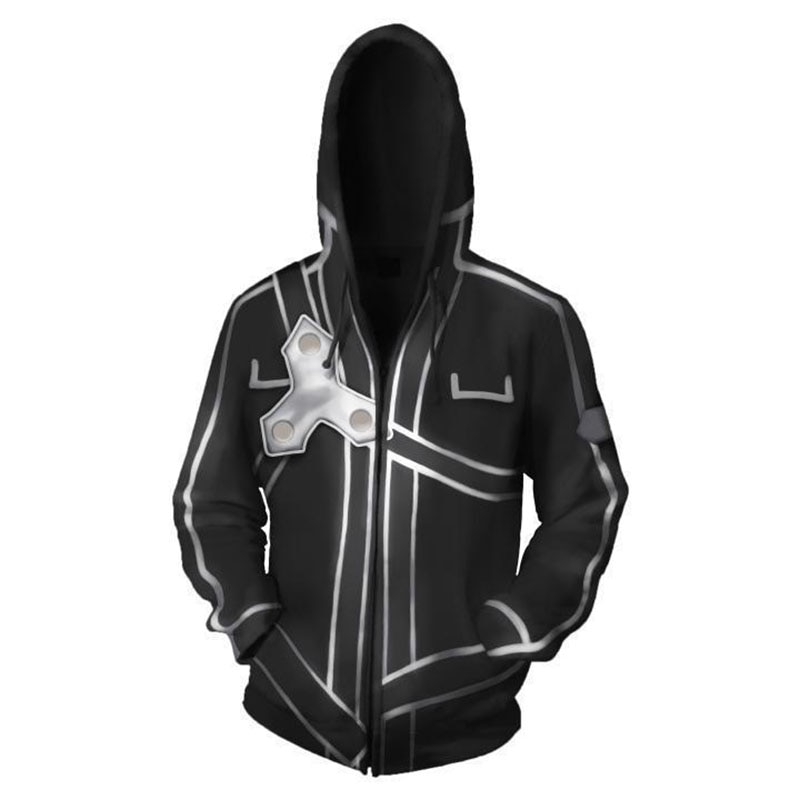 Áo khoác hoodie hóa trang nhân vật Kirigaya Kazuto Kirito Asuna trong phim Sword Art Online 3D