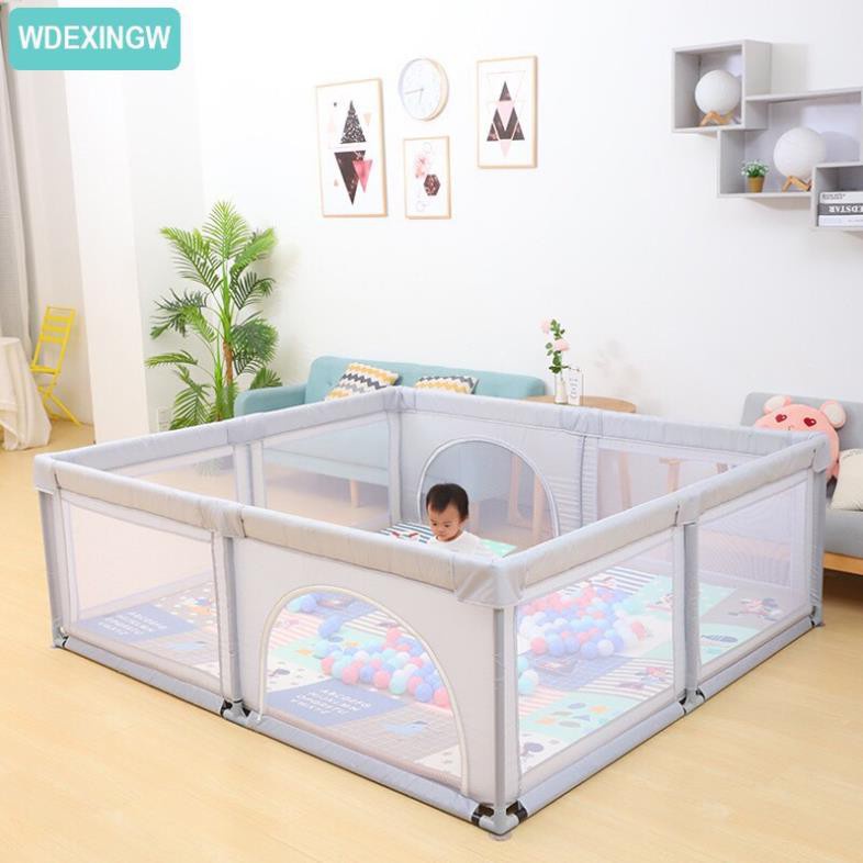 Quây cũi cho bé, Quây cũi nhà bóng chống va đập thiết kế đẹp, trang nhã kích thước 1m2x1m8