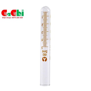 Ống nghiệm thủy tinh chia vạch cổ trơn 5ml- kích thước 12x100mm