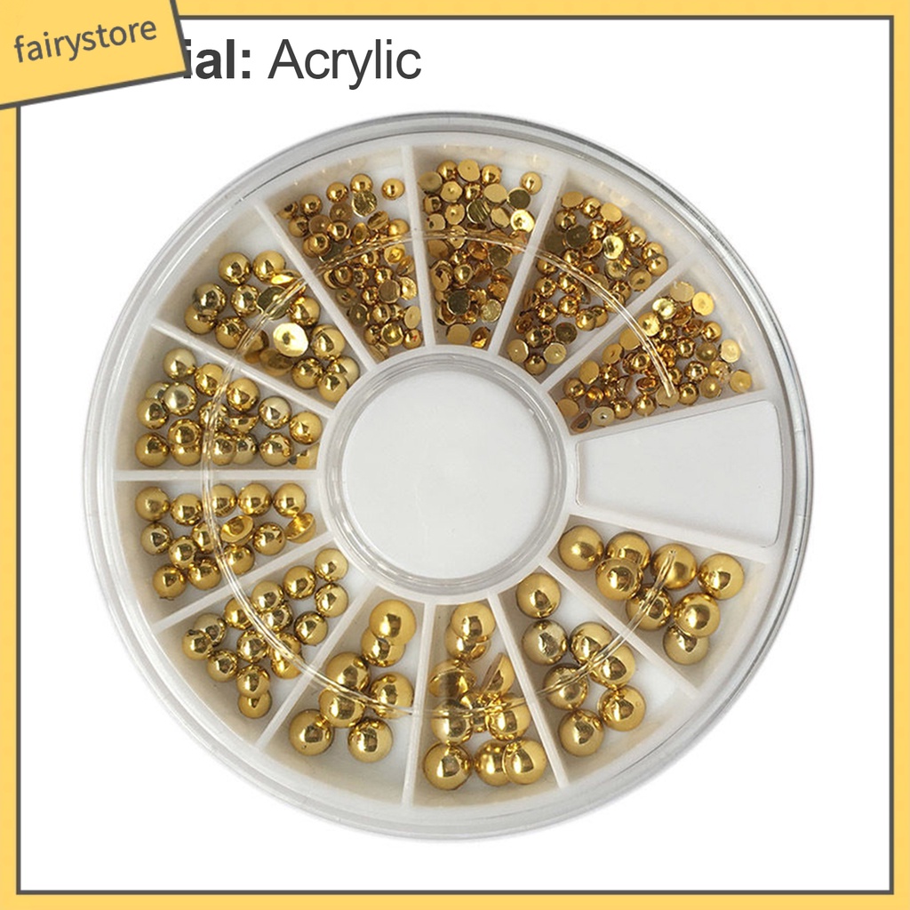 Hạt cườm 3D mạ vàng 2 / 3 / 4mm dùng để trang trí móng nghệ thuật