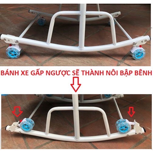 Ghế bập bênh, ghế rung ăn bột 3 tư thế cho bé có nhạc có đèn