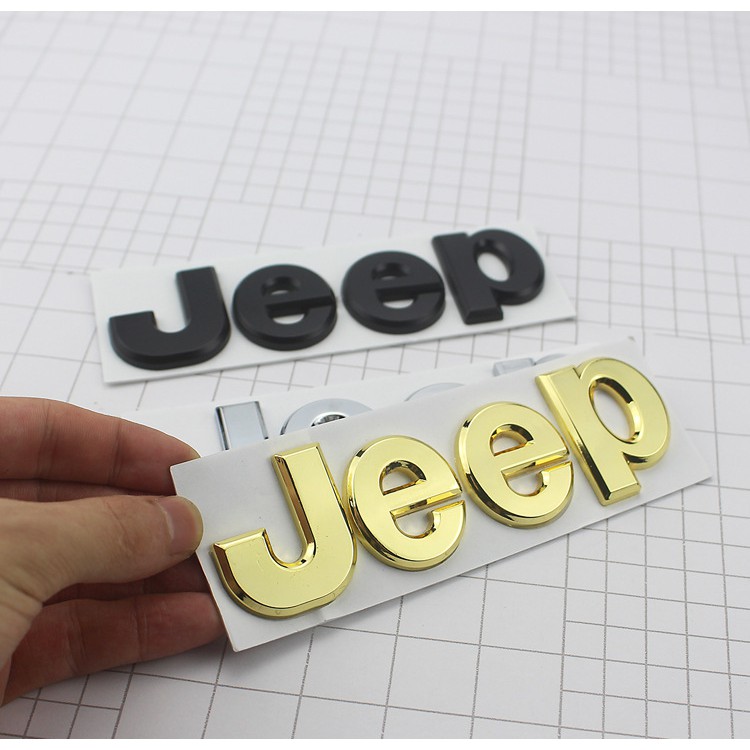 Miếng dán chữ Jeep bằng kim loại trang trí xe hơi