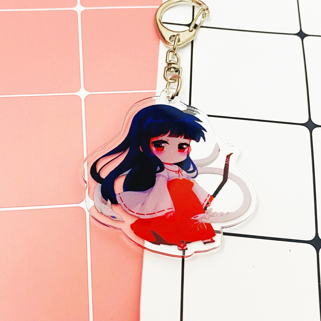 ( Mica trong acrylic ) Móc khóa Inuyasha Khuyển Dạ Xoa quà tặng xinh xắn dễ thương in hình anime chibi