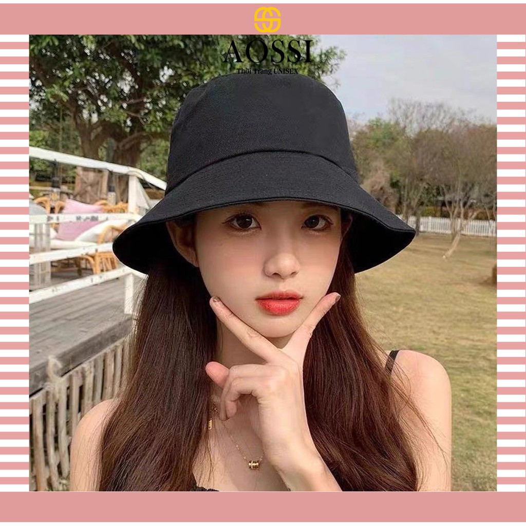 Nón bucket vành cụp HM1986 trơn nhiều màu phong cách Ulzzang Unisex
