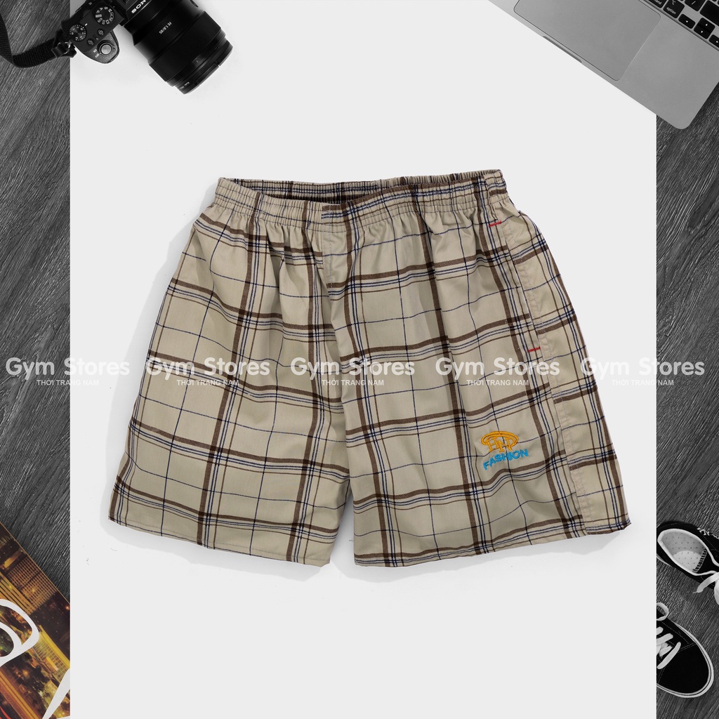 Quần Short Nam - Quần đùi Caro Vải Cotton - Mặc Nhà Thoải Mái SIZE 45 ĐẾN 95KG