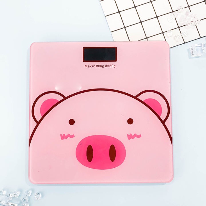 Cân Sức Khỏe Điện Tử Thông Minh Hình Heo Dùng Pin Loại Xịn Màn Hình LCD Hiển Thị Chính Xác Cân Nặng Và Nhiệt Độ Phòng