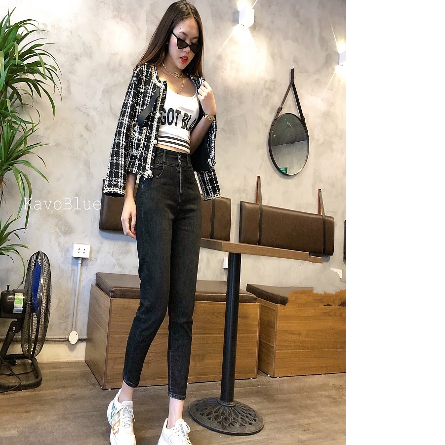 Quần Bò Nữ KAVO BLUE Dáng Boy Co Giãn 4 Chiều Dày Dặn BY920-19