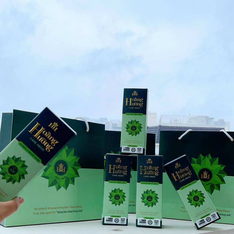 Combo 2 hộp nước súc miệng Hoàng Hường Care Medic ngăn ngừa sâu răng, kháng khuẩn, trắng răng, thơm miệng