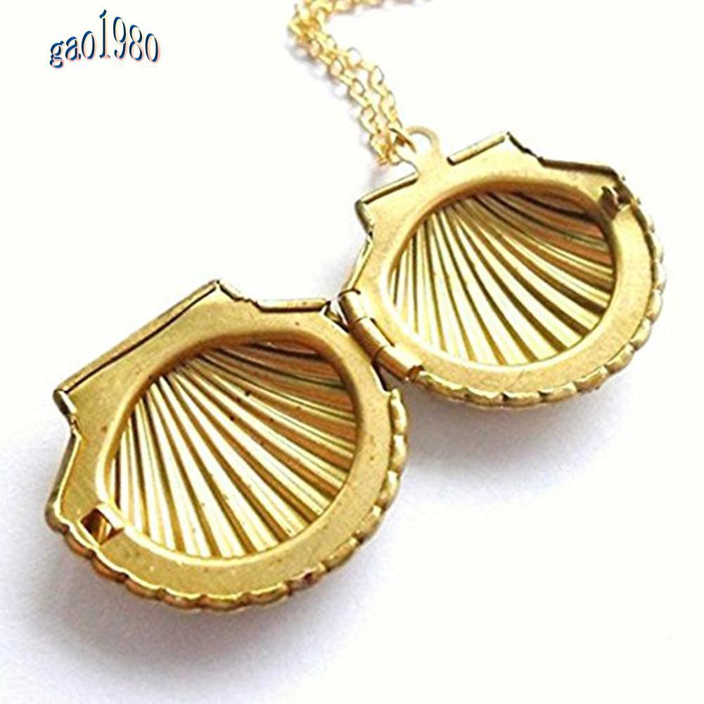 Vòng cổ Hợp Kim Mặt Hình Vỏ Sò Màu Vàng Thời Trang Cho Nữ