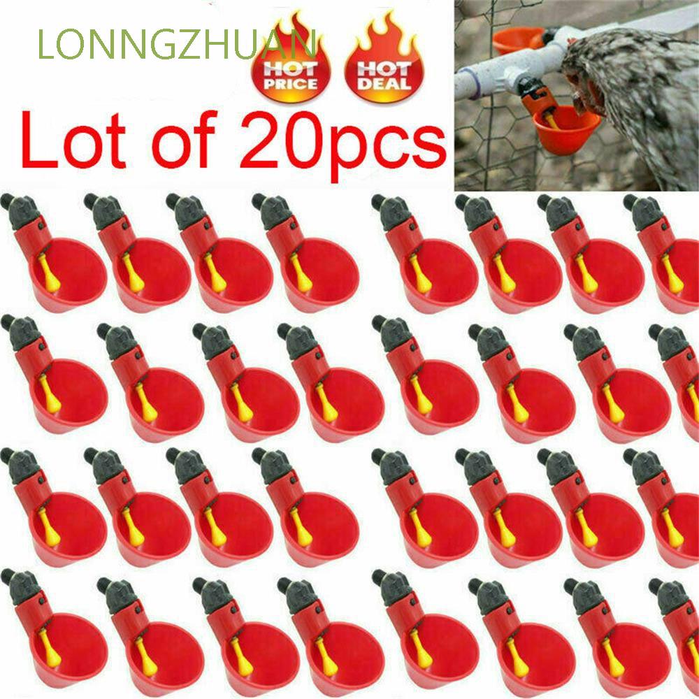 LONNGZHUAN 10/20 chiếc Cốc uống gia cầm Gà Cút Nhựa Tự động Máy uống nước nông trại Đồ dùng