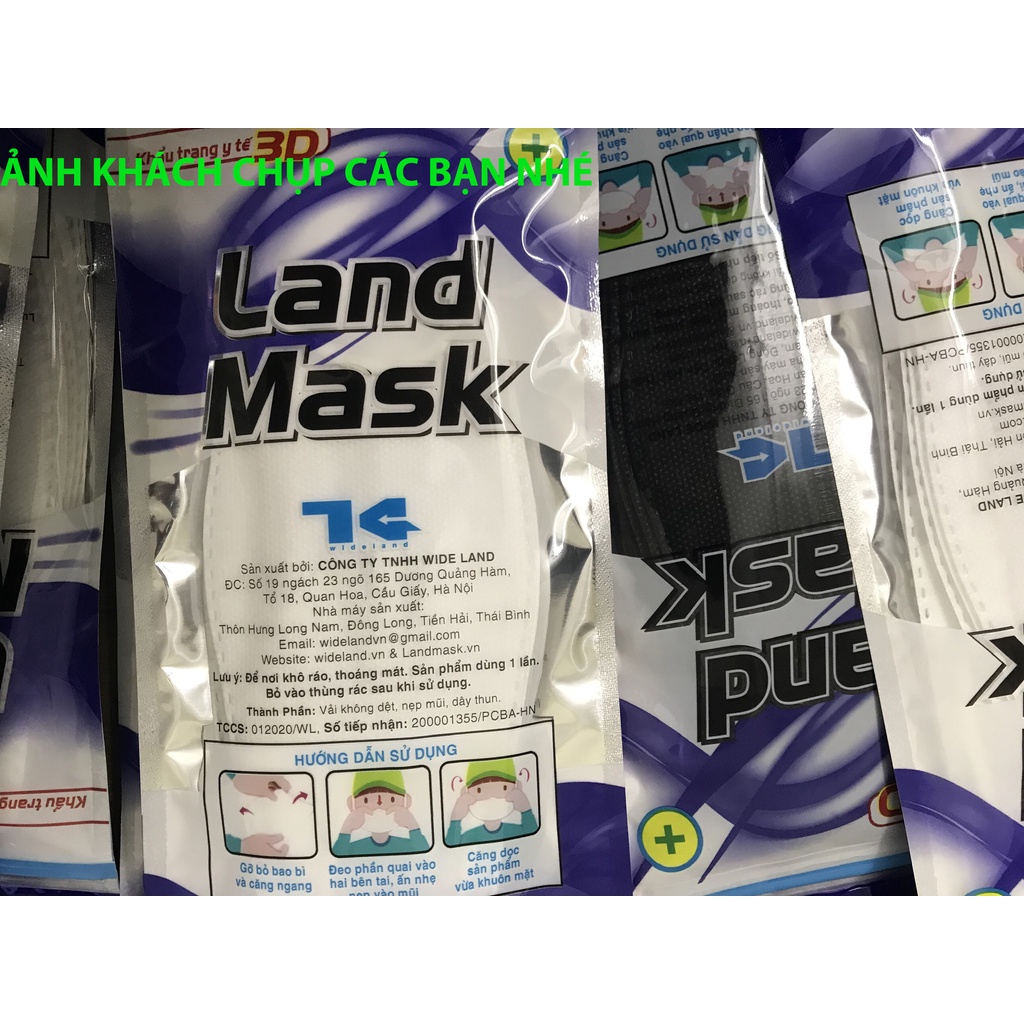 Khẩu trang 3d kf94 LandMask set 6 cái 4 lớp kháng khuẩn cao cấp chính hãng