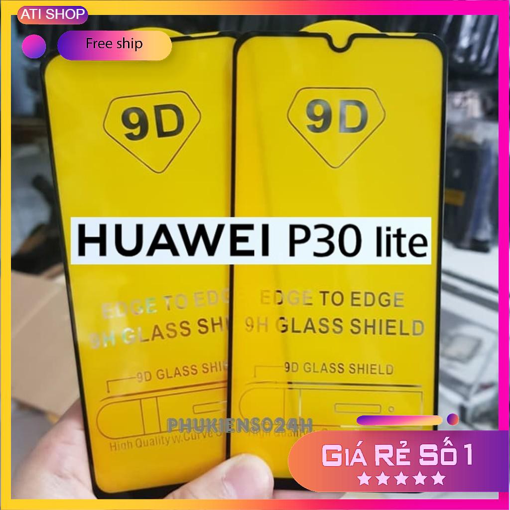 Kính cường Huawei lực P30 lite - Full màn hình 9D & Không viền- Độ cứng 9H- Chuẩn mã