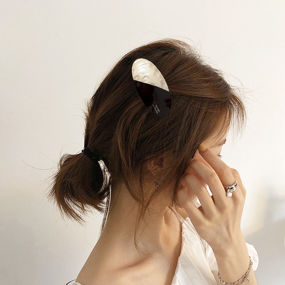 Acetate Kẹp Bất Đối Xứng Hình Vuông / Vuông Màu Cà Phê Trắng Cà Phê