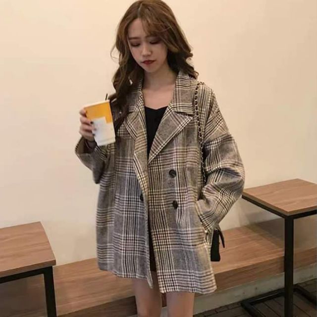 ÁO KHOÁC VEST KẺ Style Hàn Quốc