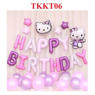 THANH LÝ NGHỈ BÁN - Y Hình - Set bóng trang trí sinh nhật mẫu kitty đại - TKKT06