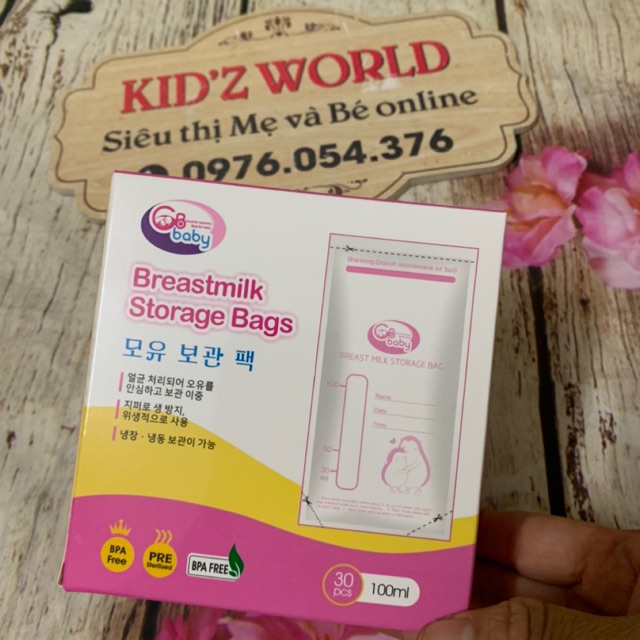 Hộp 30 túi trữ sữa GBbaby 100ml