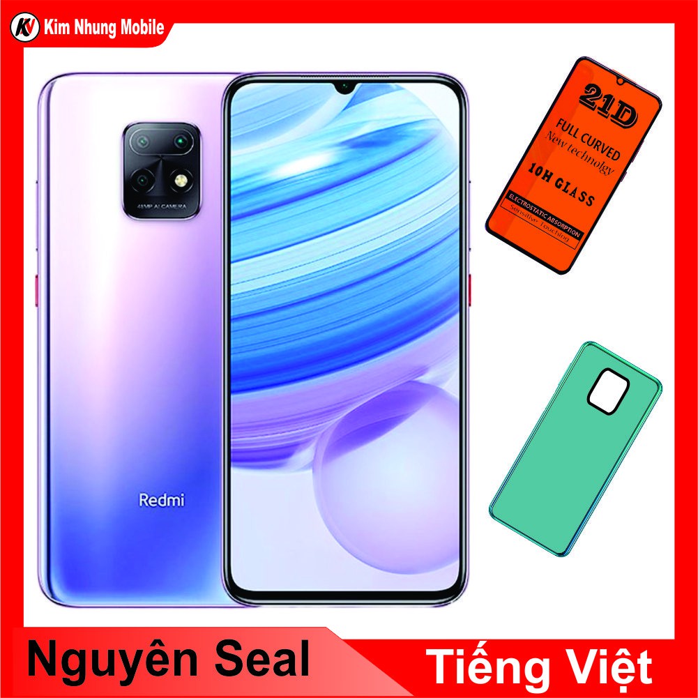 Combo Điện Thoại Xiaomi Redmi 10X (Hỗ trợ 5G) 128GB Ram 6GB + Cường lực - Hàng Nhập Khẩu