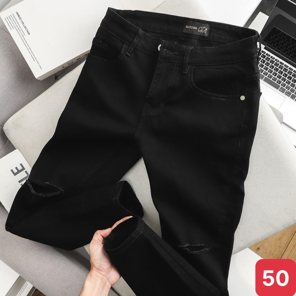 Quần jean nam màu xanh đậm trơn không rách gối chất bò cao cấp co dãn 4 chiều đẹp from dáng rin skinny ADO Q20