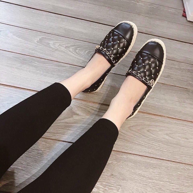 Giày bệt đế cói quai xích hạt | BigBuy360 - bigbuy360.vn