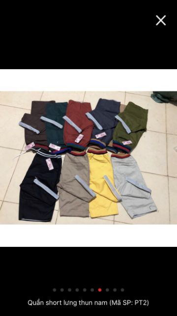 Quần short kaki lưng thun. Có giãn thoải mái