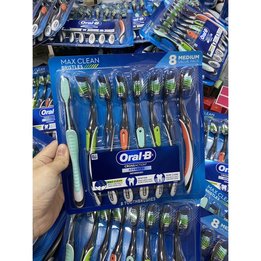 Bàn chải đánh răng Oral-B MAX CLEAN set 8 cái - Mỹ