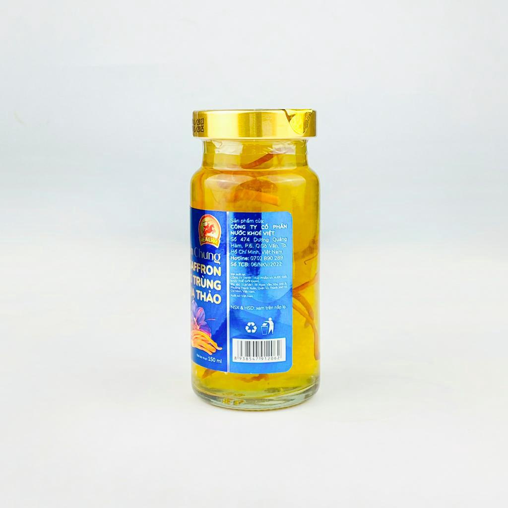Hộp yến chưng Saffron đông trùng hạ thảo không đường Healwa  với 15% yến nguyên chất