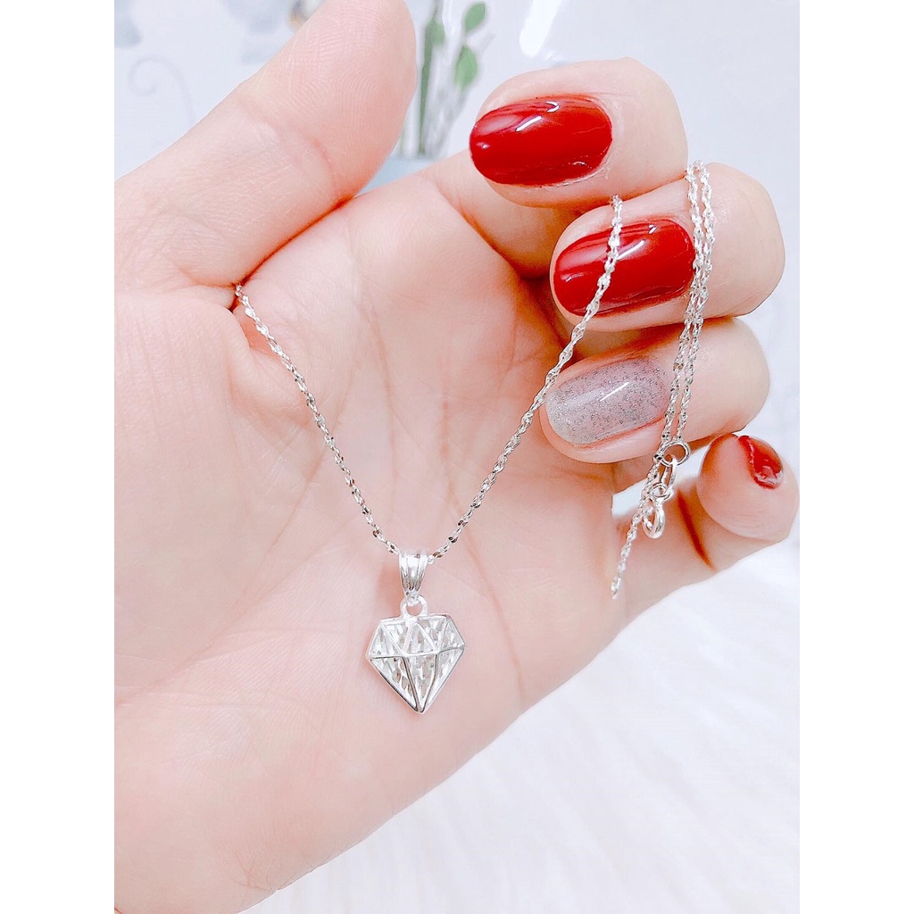 Dây mặt nữ - dây mặt nữ bạc ta - mặt kim cương mẫu dây mới