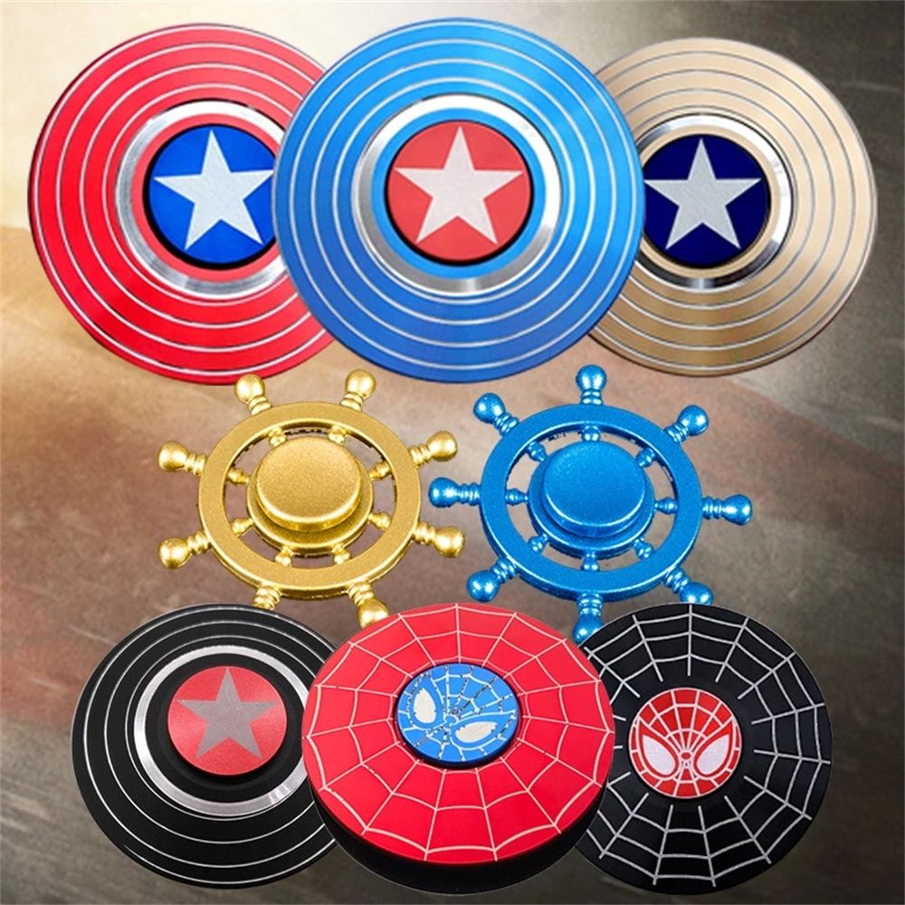 Con quay đồ chơi  cổ điển hình khiên captain america bằng kim loại giúp giảm stress (1495CQC)