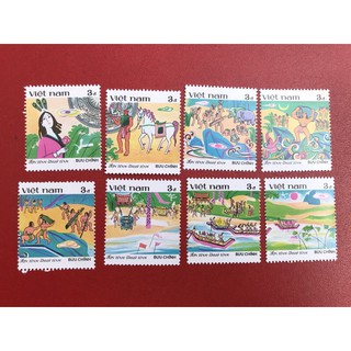 Tem Việt Nam 1987 ( bộ 8 tem) Sơn Tinh, Thuỷ Tinh (Truyền thuyết thời Hùng Vương)