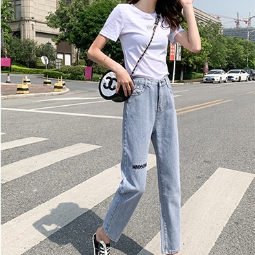 Quần Jeans Nữ Lưng Cao Ống Rộng Thời Trang Hàn Quốc