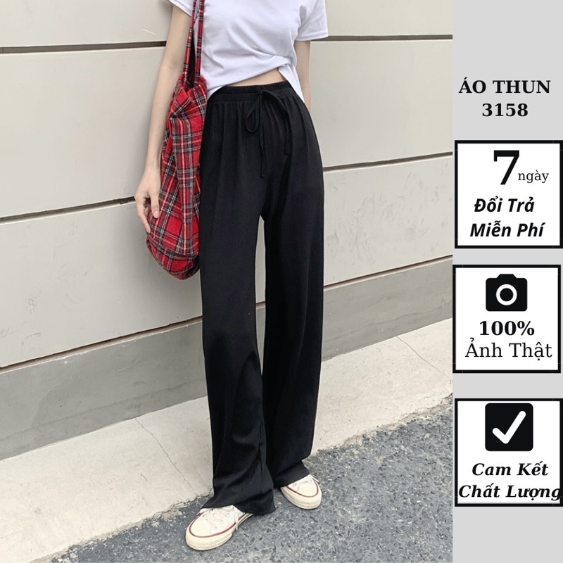 Quần Baggy Vải Her Shop Ống Rộng, Quần Baggy Ống Rộng Thun Có Giãn Mềm Mịn Mát Q03 - Hàng mới về