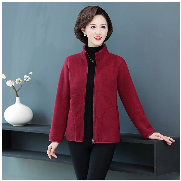 Áo Khoác Nhung Hai Mặt Giản Dị Cho Mẹ AK21 - Hàng Quảng Châu Cao Cấp