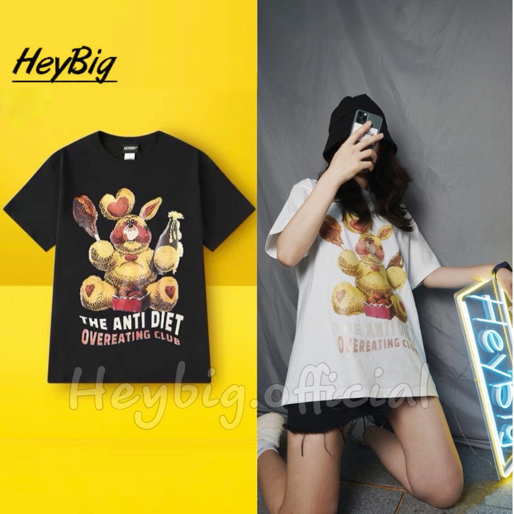 Áo thun oversize HeyBig in hình thỏ anti ăn kiêng - Anti Diet