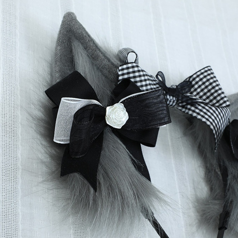 Flgo Băng Đô Cài Tóc Trang Điểm / Làm Đạo Cụ Chụp Ảnh Hình Tai Động Vật Hoạt Hình Bằng Lông Nhung Dành Cho Bạn Nữ