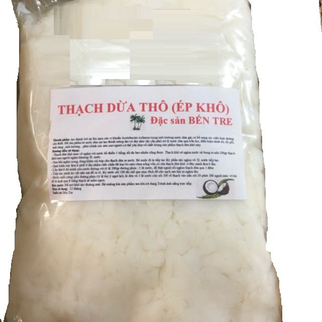 [1KG] Thạch dừa loại 15 ly ép thô (khô) tặng kèm hương liệu