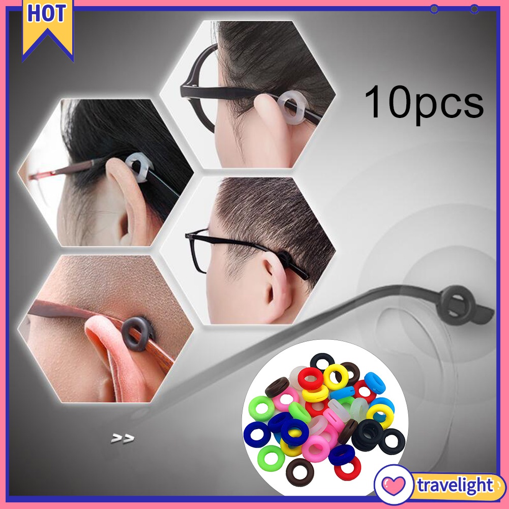 Bộ 10 cặp nút chặn giữ kính bằng silicon chống trượt hình tròn thoải mái