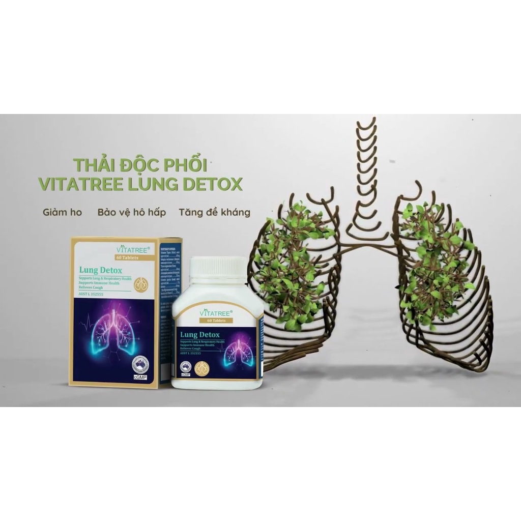 [Hàng chuẩn Úc] Viên uống thải độc phổi Vitatree lung detox 60 viên của Úc