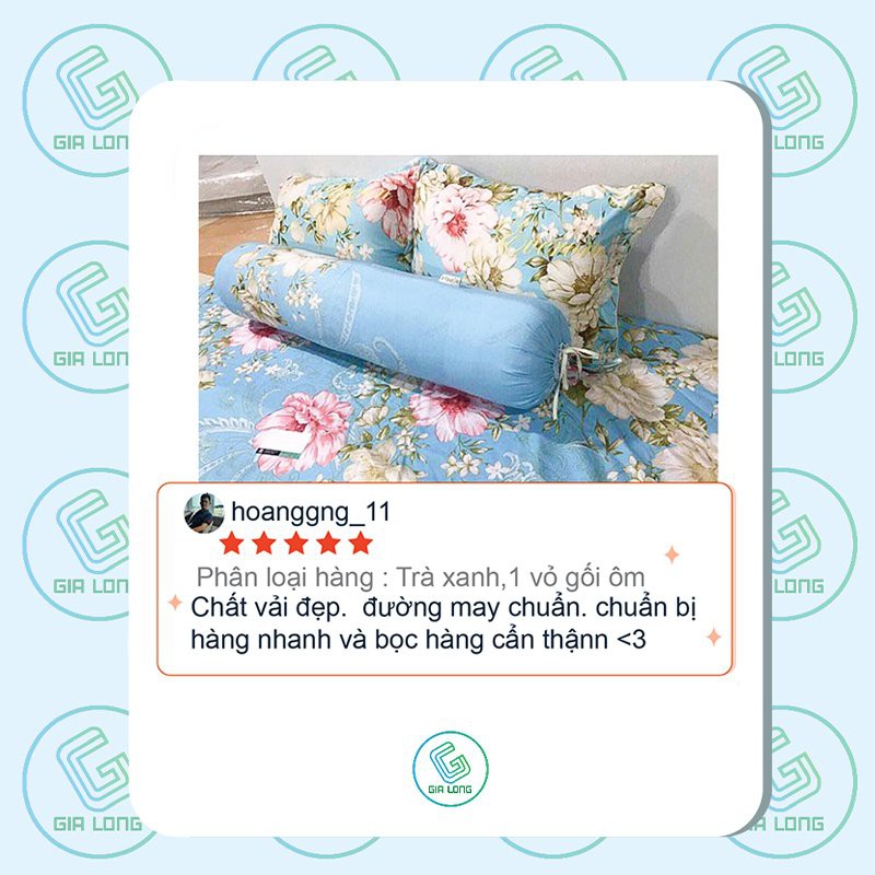 Vỏ gối ôm💖35x100💖 vỏ gối, bao gối ôm cotton poly hoa lá đẹp Gia Long Home | BigBuy360 - bigbuy360.vn