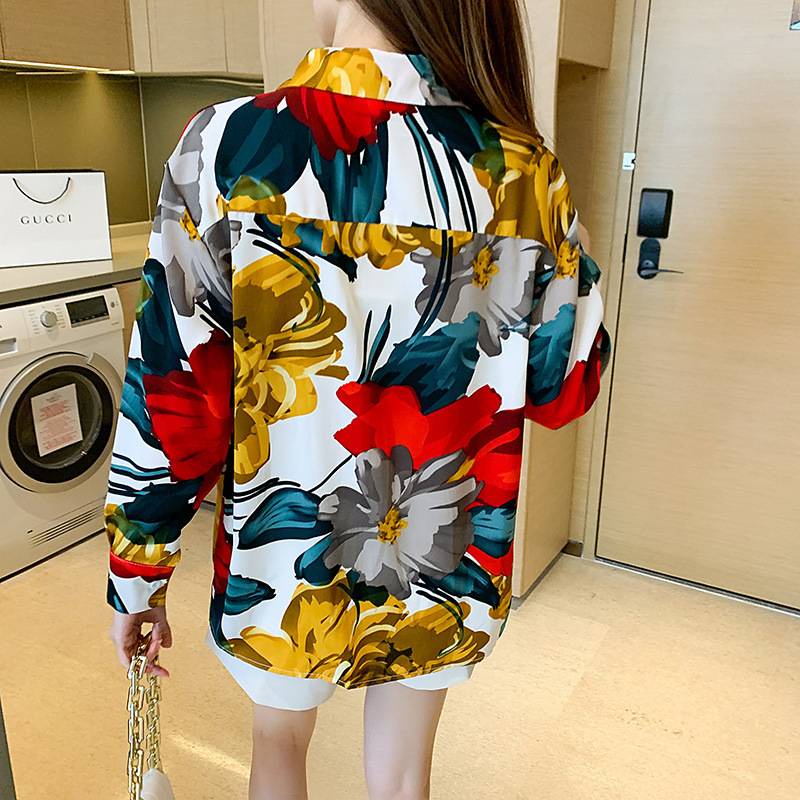 Áo Sơ Mi chiffon Họa Tiết Hoa Mẫu Mới Phong Cách Đông Nam Á Thời Trang Xuân Thu 2021 Cho Nữ