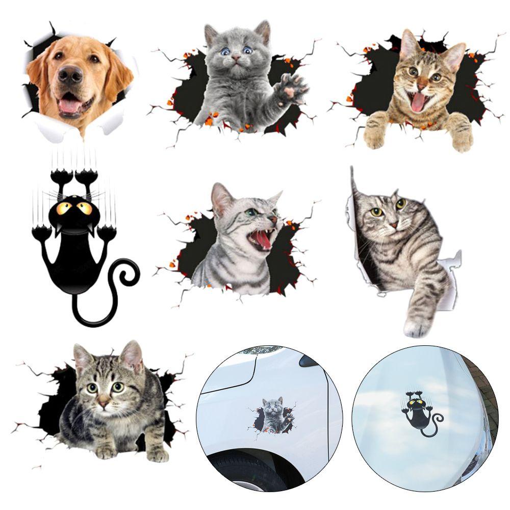 Miếng Dán Tường Bằng PVC In Hình Chú Mèo Độc Đáo Trang Trí Nhà Vệ Sinh