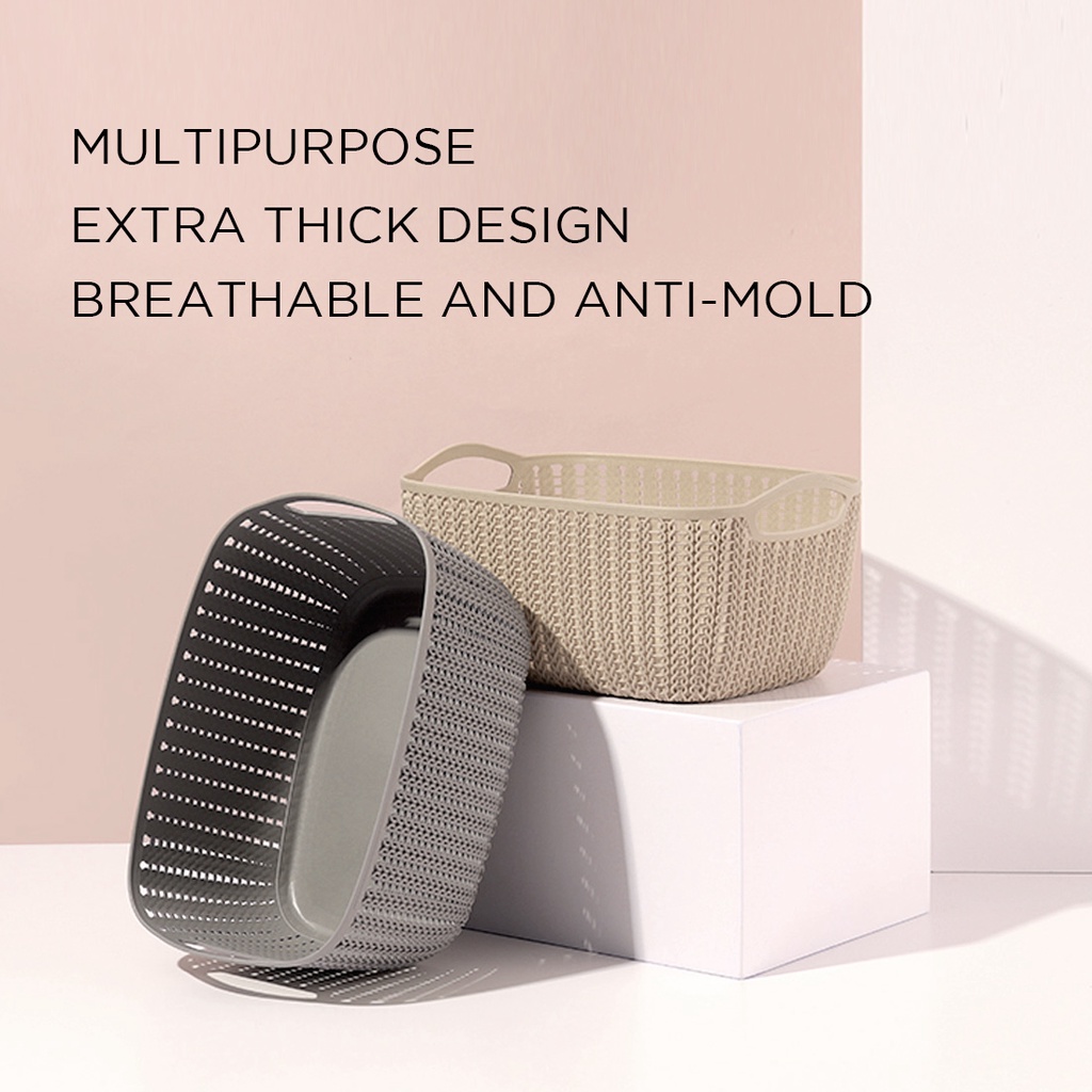 Giỏ nhựa đựng đồ Miniso size nhỏ hình chữ nhật nhiều màu sắc lựa chọn,để bàn tiện lợi