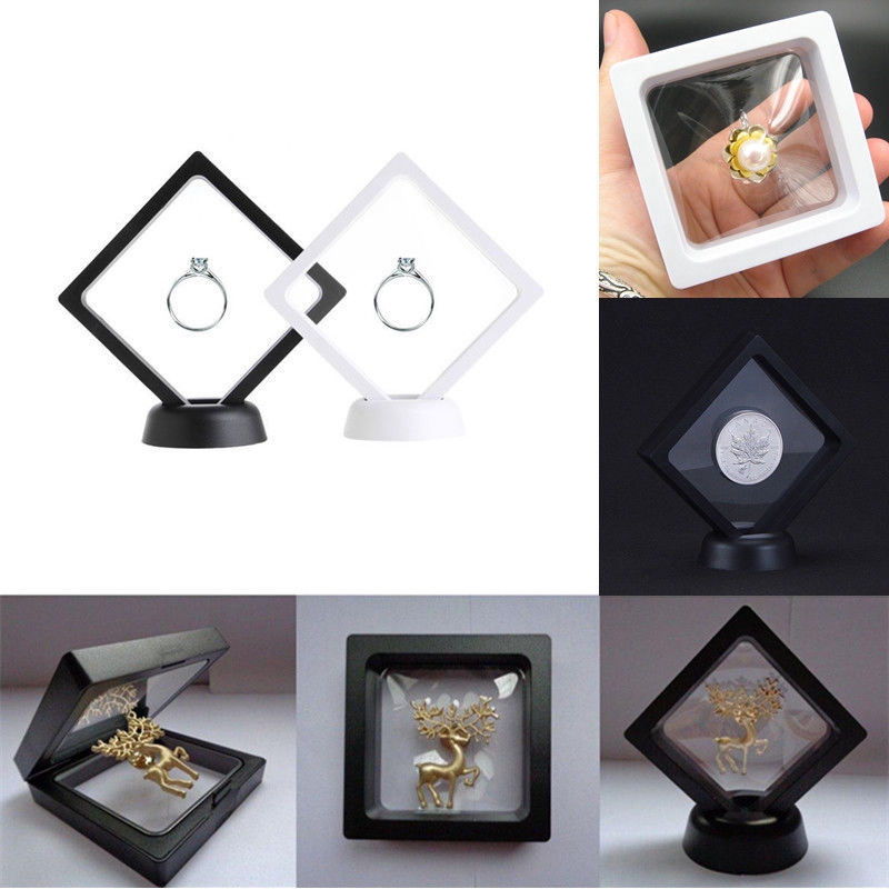 Hộp đựng trưng bày nổi 3D có giá đỡ cho trang sức nhẫn vòng tay vòng cổ mặt phụ kiện