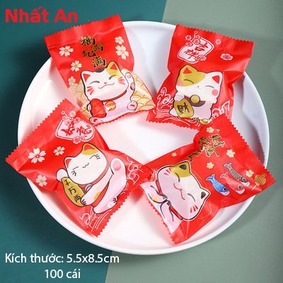 Túi hàn miệng MÈO THẦN TÀI 5.5x8.5cm - 100 cái