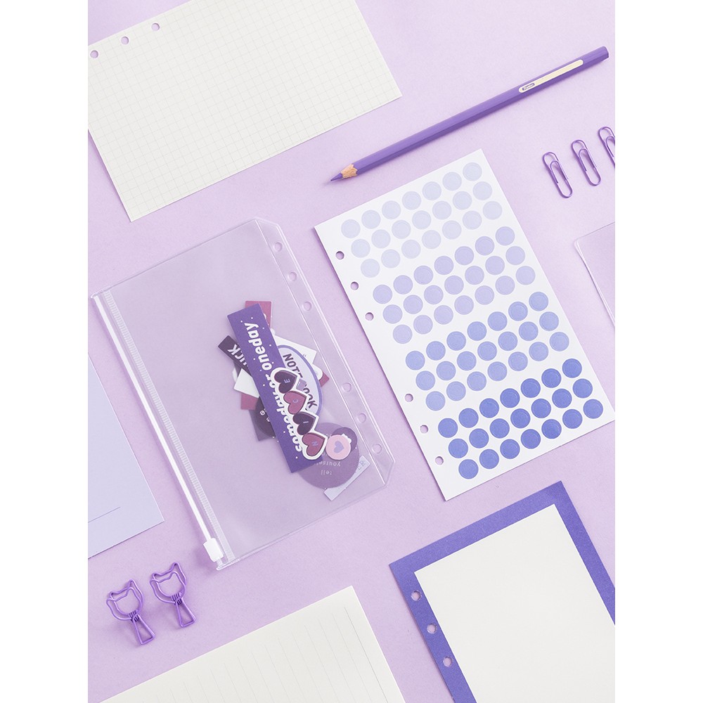Set sổ còng planner pastel trong suốt nhiều màu – Sổ còng bullet journal